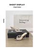 Crystal Rhinestone Thin Heel High Heels Sandals - Women's Fashionable Long Legs Summer Slippers