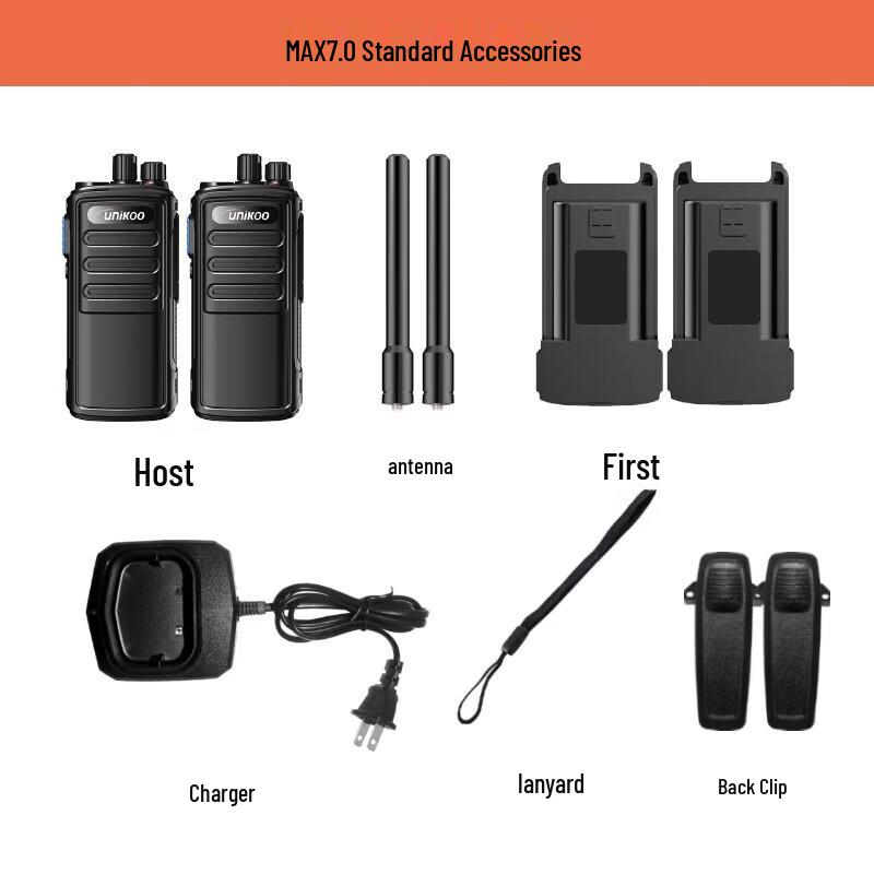 UNIKOO Max 5.0 High-Power Long-Range Walkie-Talkie Dual Pack (CN version)
