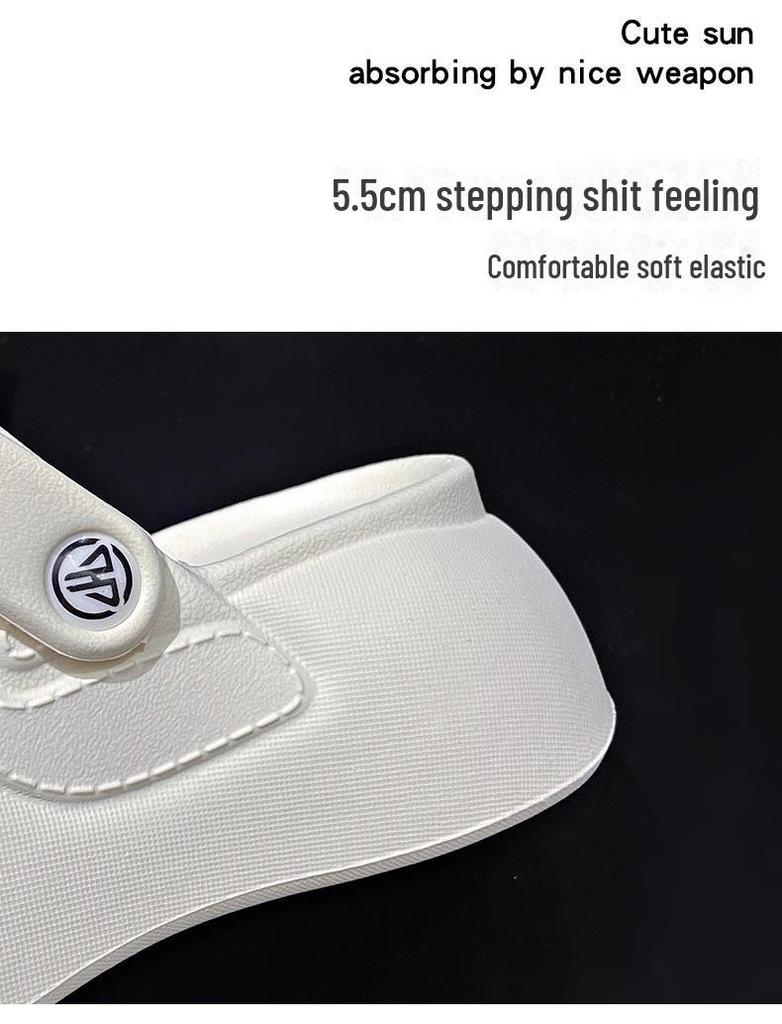 Женские шлепанцы EVA на толстой подошве — нескользящие, с мягкой подошвой, с двойными ремешками, пляжные сандалии