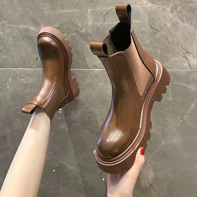 Популярные зарубежные ботильоны Челси 2025 осень-зима новая обувь-сигареты нескользящие утепленные зимние ботинки ботинки Мартин женские