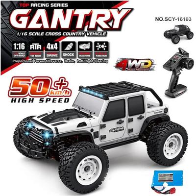 Новые быстрые радиоуправляемые автомобили 50 км/ч 1/16 Off Road 4WD со светодиодными фарами 2,4G Водонепроницаемый пульт дистанционного управления Monster Truck для взрослых и детей