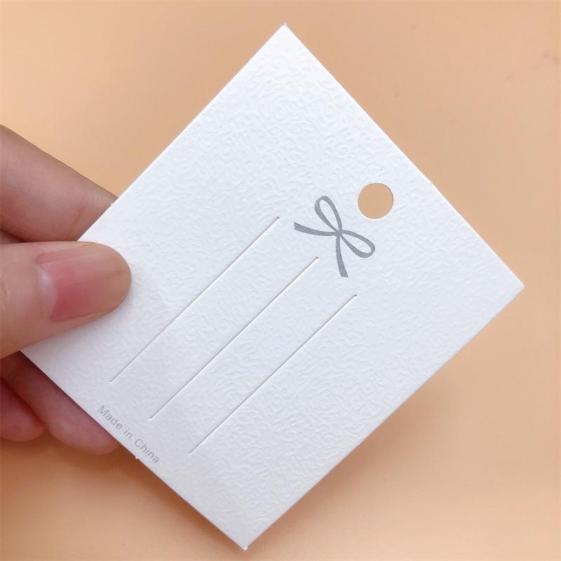 50Pcs White Hairpin Card Trinket Bow Display Cards Cardboard Packing Paper
