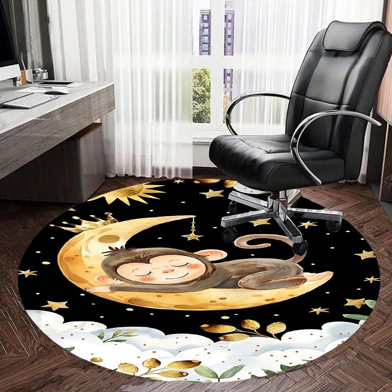1PC Monkey Clouds Non-Slip Floor Round carpet, Office, family, bedroom, Large Area Rug Indoor Rugs, Durable PolyesterH0366