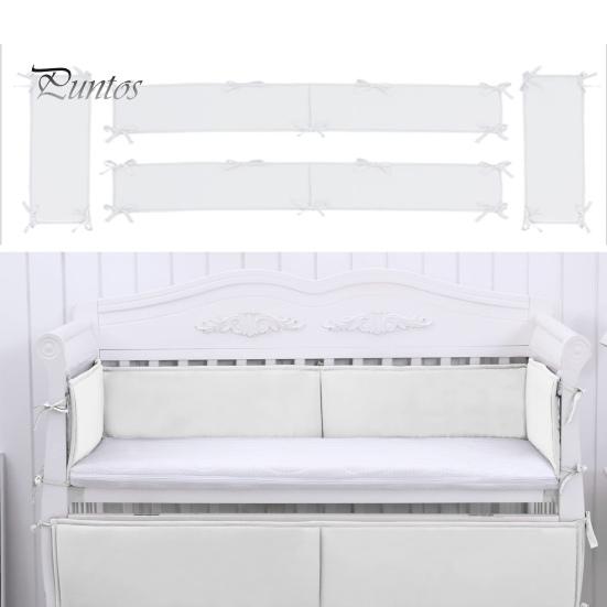 4Pcs/Set Crib Rail Covers Protect Your Baby's Crib Prevent Collisions Solid Color Heightened Crib Rail Covers