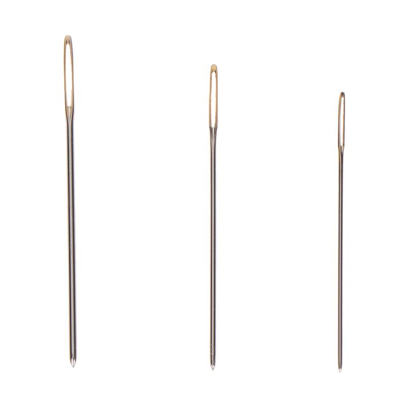 30 шт. иглы для ручного шитья с золотым глазом, иглы для вышивки крестом с нитевдевателем