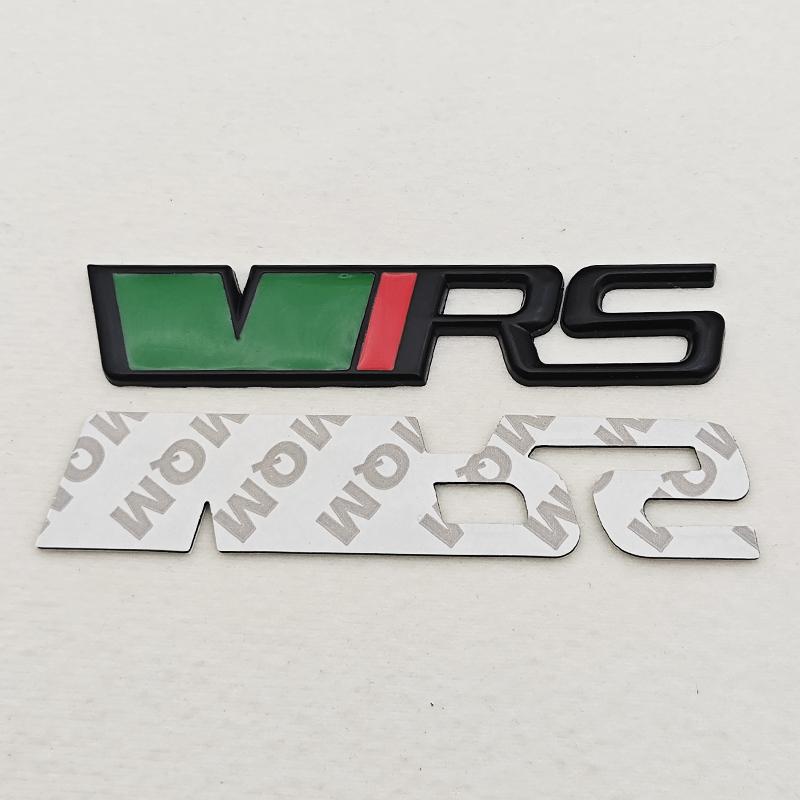 QPZF2 3D Metal Logo VRS Sticker Letters Emblem Car Front Grille Fender Side Trunk Badge For Skoda RS VRS Stickers Accessories