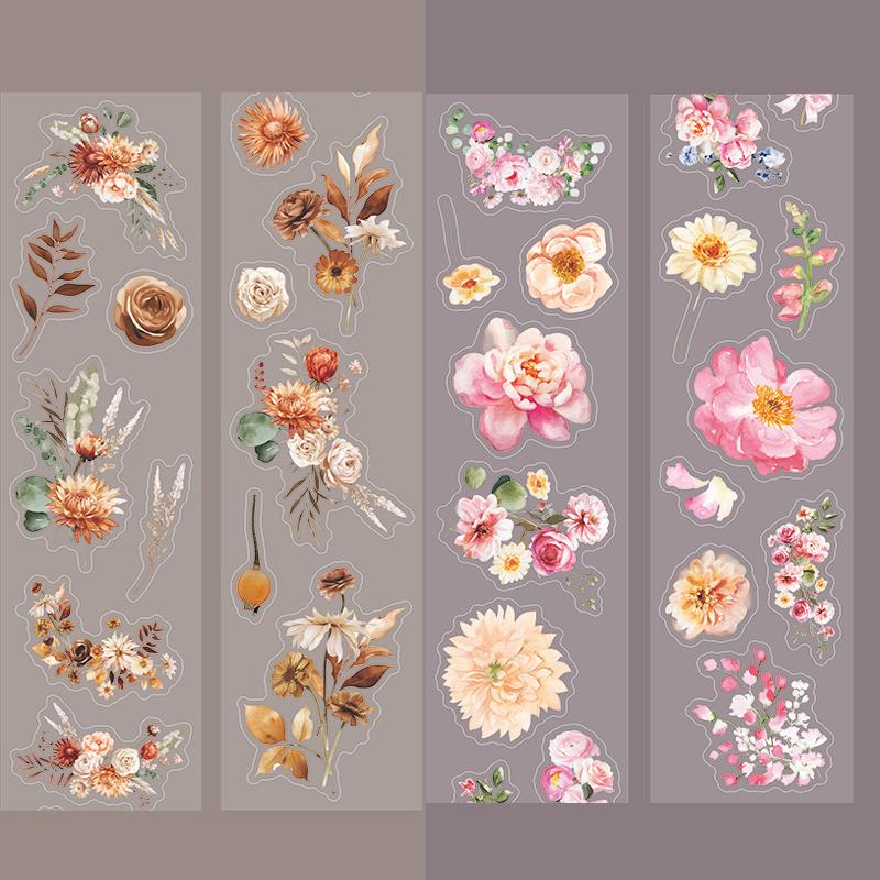 2 рулона ПЭТ-ленты с цветочным венком, креативный материал для ручной работы, для коллажей, для украшения поздравительных открыток своими руками