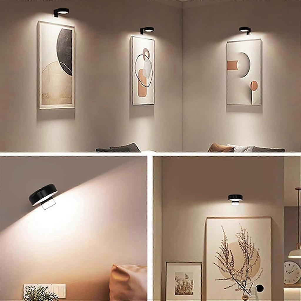 3Pcs Wireless LED Picture Lights, Rechargeable Magnetic Painting Light with Remote, 3 Color Temps, No Drill Installation for Wall Art & Posters