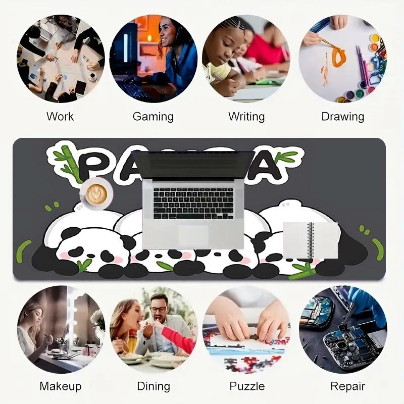 1PC Panda Bamboo Oversized Mouse Pad - Non-Slip Rubber Base Perfect for OfficeIdeal Gift for Gaming Enthusiasts,327A