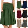 Женская юбка обычного кроя с карманами, длиной ниже колена, однотонная, присборенная, летящая юбка миди
