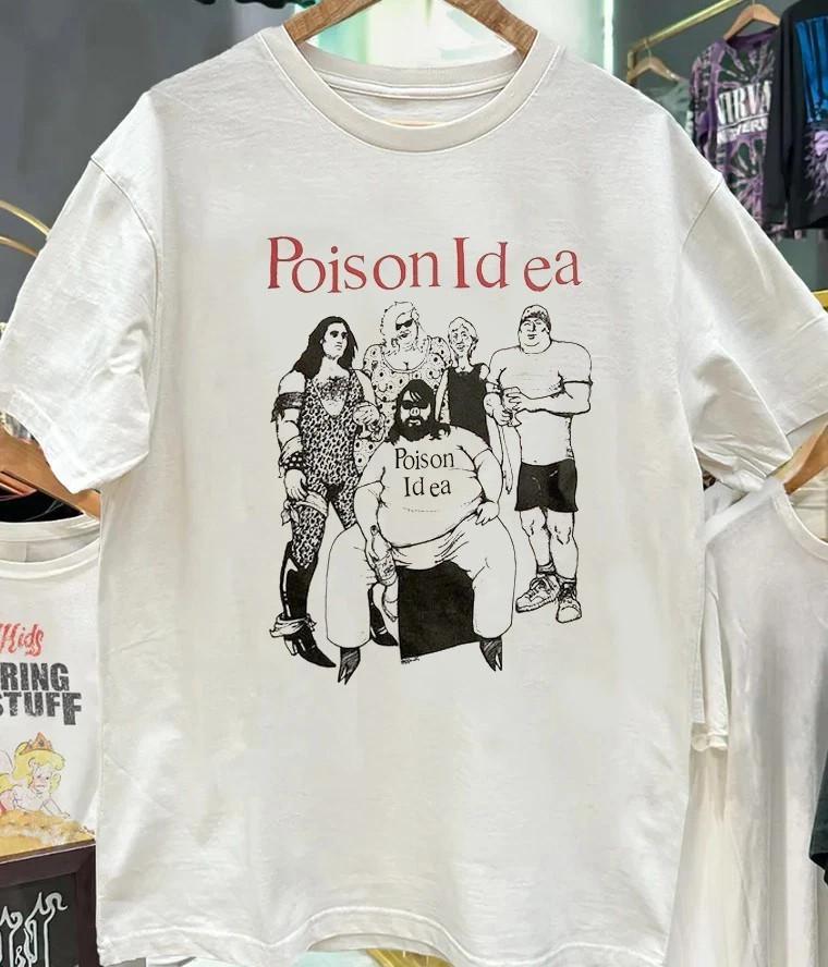 Poison Idea Rock Band Retro Style White short sleeve Unisex T shirt Reprint