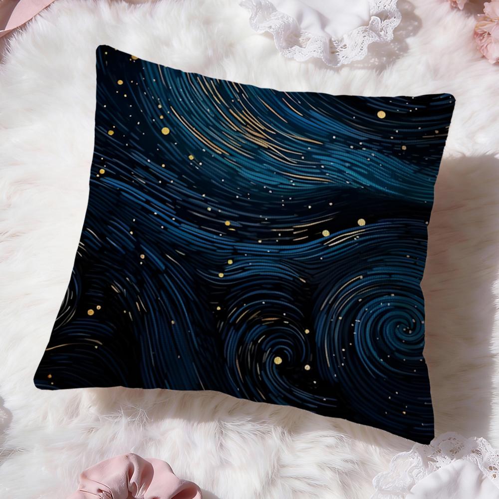 Starry Nebula Texture Cushion Cover Premium Comfort Reversible Pillow Cove Two in One Design for Any Room  Car Interior