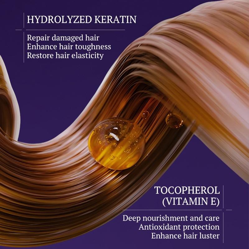 KORMESIC Purple Hair Mask, Deep Moisturizing Smooth Repair, Color Treated Hair Care, for Dry Frizzy Damaged Hair, 250ml