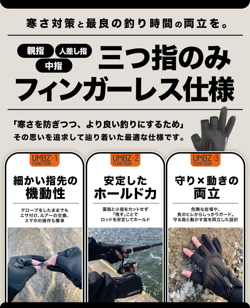 Рыболовные перчатки Umibozu, Зимние, Защита от холода, Водонепроницаемая молния YKK, Флисовая подкладка, Эластичные, Для улицы (Л, Черный)