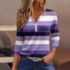 Women's T Shirt Tee Print Button 3/4 Sleeve Daily Weekend Fashion Basic V Neck Regular Top