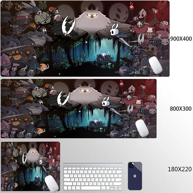 Игровой коврик для мыши Hollow Knight, коврик для игры на ноутбуке геймера, очень большой, кавайный, аниме, скоростной коврик для мыши, аксессуары для ПК-гейминга, коврик для стола