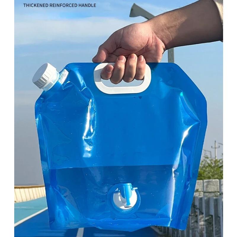 5/10L Water Bag Camping Supplies Portable Folding Water Bucket Large Water Bottle Container Outdoor Travel Collapsible Pouch Outdoor Water Storage Bag