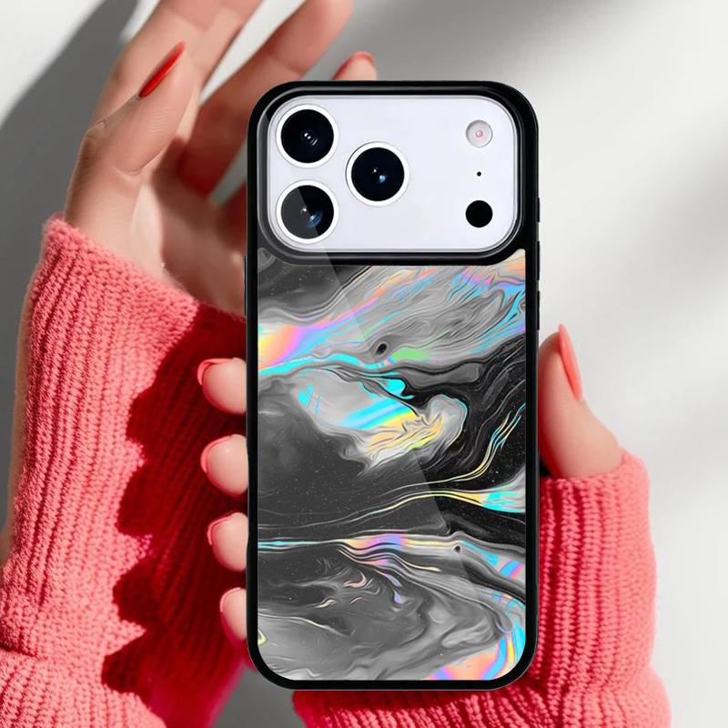Неоновая Мраморная Арт Чехол для Телефона для iPhone 17 Air 16e 15 14 13 Pro Max Задняя Крышка для 12 11 Pro Coque