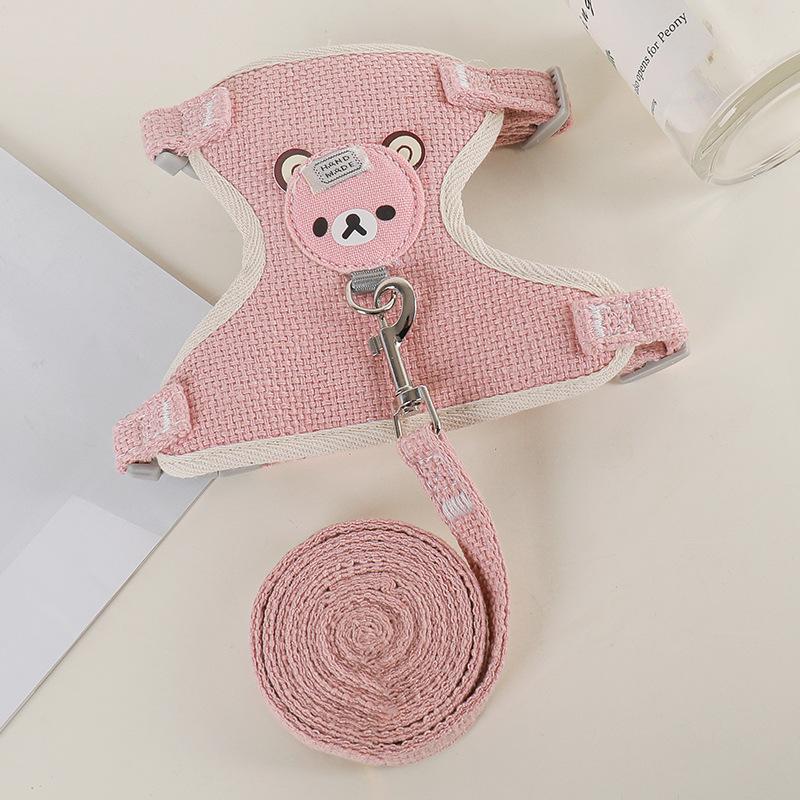 Dog Leash Cute Vest for Small Pets Kittens Undershirt Type Breathable Adjustable Chest Harness Outdoor Walking Pet Supplies