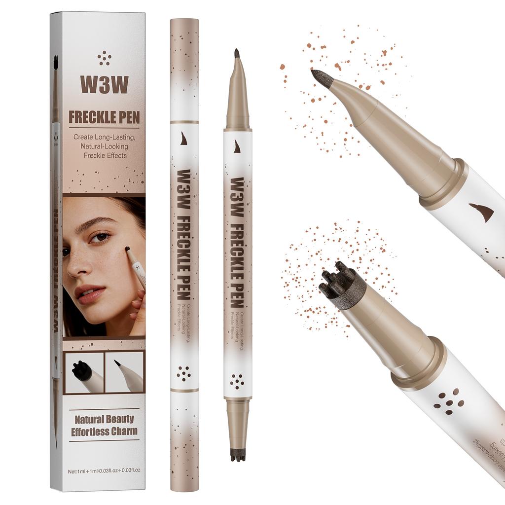 Dual Head Freckle Pen Stamp Waterproof Natural Faux Freckles Pen Portable Cosmetic Tool less