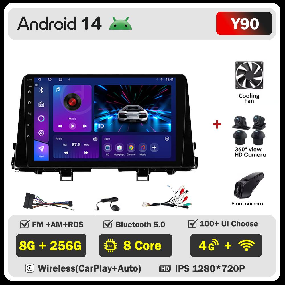 Автомобильный видеоплеер для KIA Morning 3 Picanto 2017-2020 Carplay Android 14 авто радио интеллектуальная система GPS навигация 5G Wifi