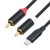 Прочный аудиокабель Type C на 2 RCA, USB C на 2 RCA для телефона S23 S22 S21, усилителей, динамика, длина 100 см/200 см/300 см