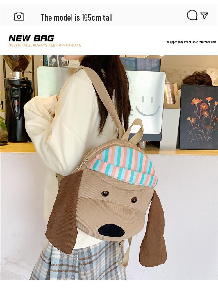 Adorable Puppy Kids' Travel Backpack: Large Capacity, Double Shoulder, Cartoon Birthday Gift