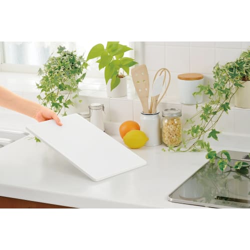 Shinki Synthetic Tombo Cutting Board, Antibacterial, Dishwasher Safe, Lightweight, White, LL, 38cm W X 24cm D X 1cm H, Made In Japan