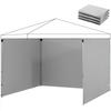 3-piece Set Side Panels with Zipper for 3 x 3 m Gazebo, Light Grey