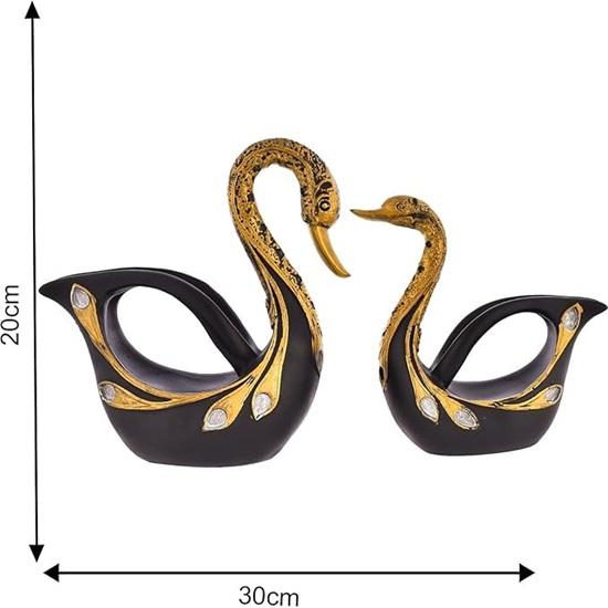 Пара лебедей, небольшая скульптура для домашнего декора, выставочная фигурка