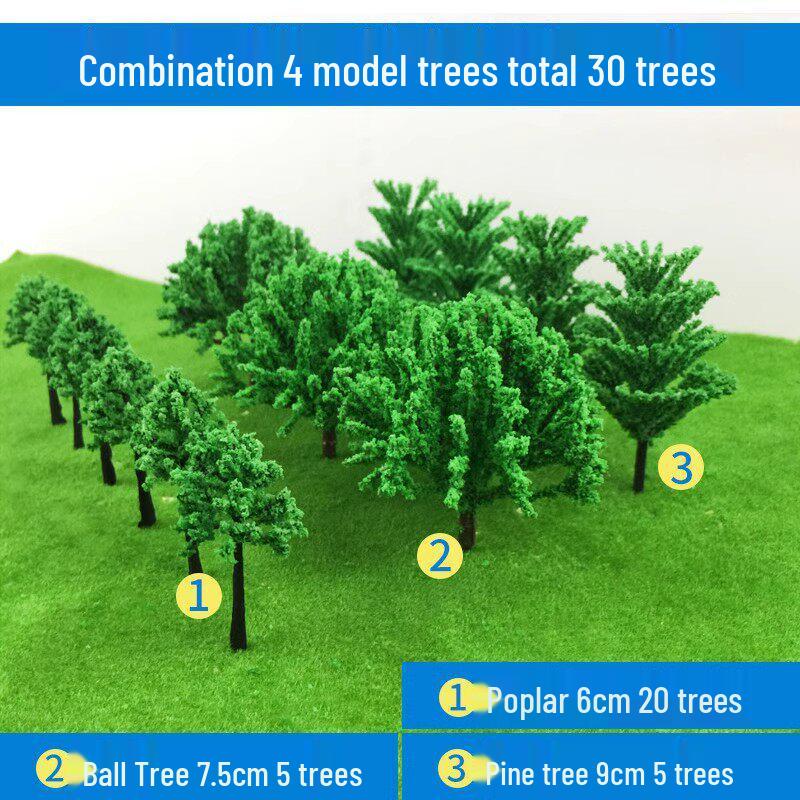DIY Miniature Landscape Model Trees - Finished Set with Small Trunks