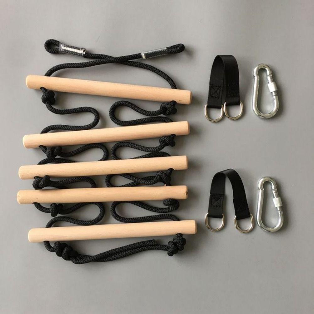 Wooden Children Climbing Rope with Platforms Swing Chair for Kids  Playground Equipment