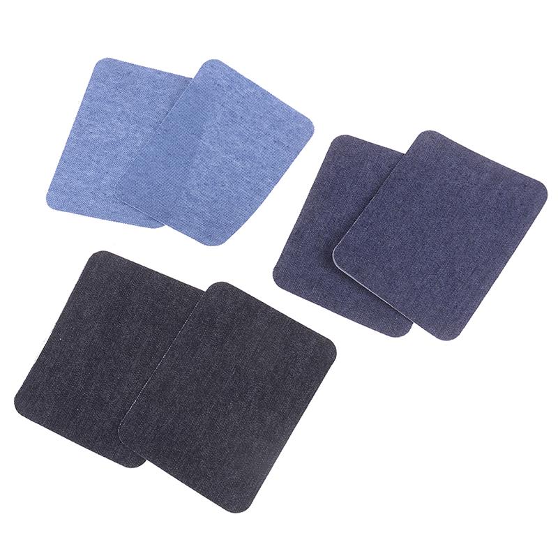 6Pcs Assorted Cotton Jeans Repair Kit 3Color Iron On Denim Patch Sewing Applique