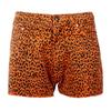 Женские шорты с оранжевым леопардовым принтом