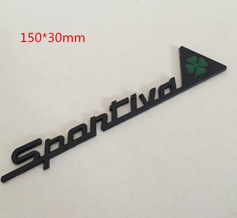2pcs SPORTIVA Quatrefoil delta Car Side Fender Emblem Rear Trunk Badge Sticker for Alfa Romeo 147 156 159 166 Giulietta Spider zl2