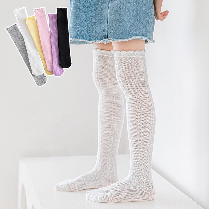 Гольфы для девочек 3-12 лет, белые, сетчатые, дышащие, школьная форма, аксессуары, детские чулки, весна-лето