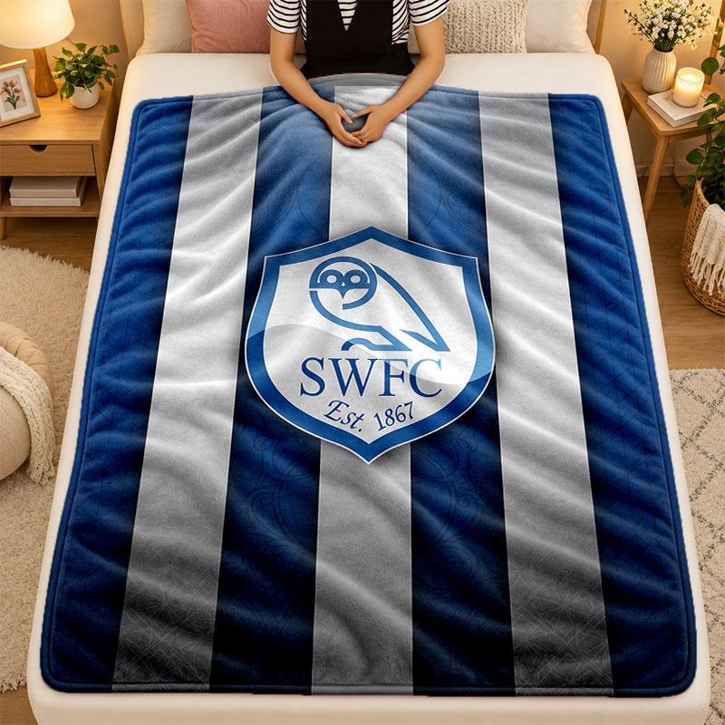 Flannel BlanketSheffield Wednesday Warm Soft Throw Blanket for Indoor Sofa Bed Living Room Use