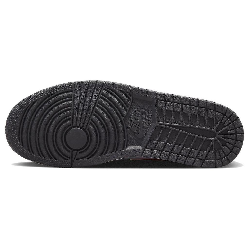 Мужские кроссовки Air Jordan 1 Mid Bred Toe Black White Fire-Red 554724-079