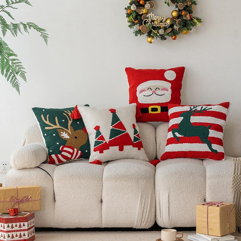 Christmas Themed Cushion Cover Home Living Room Sofa Pillow Holiday Decoration Extremely Simple Comfortable and Wear-resistant