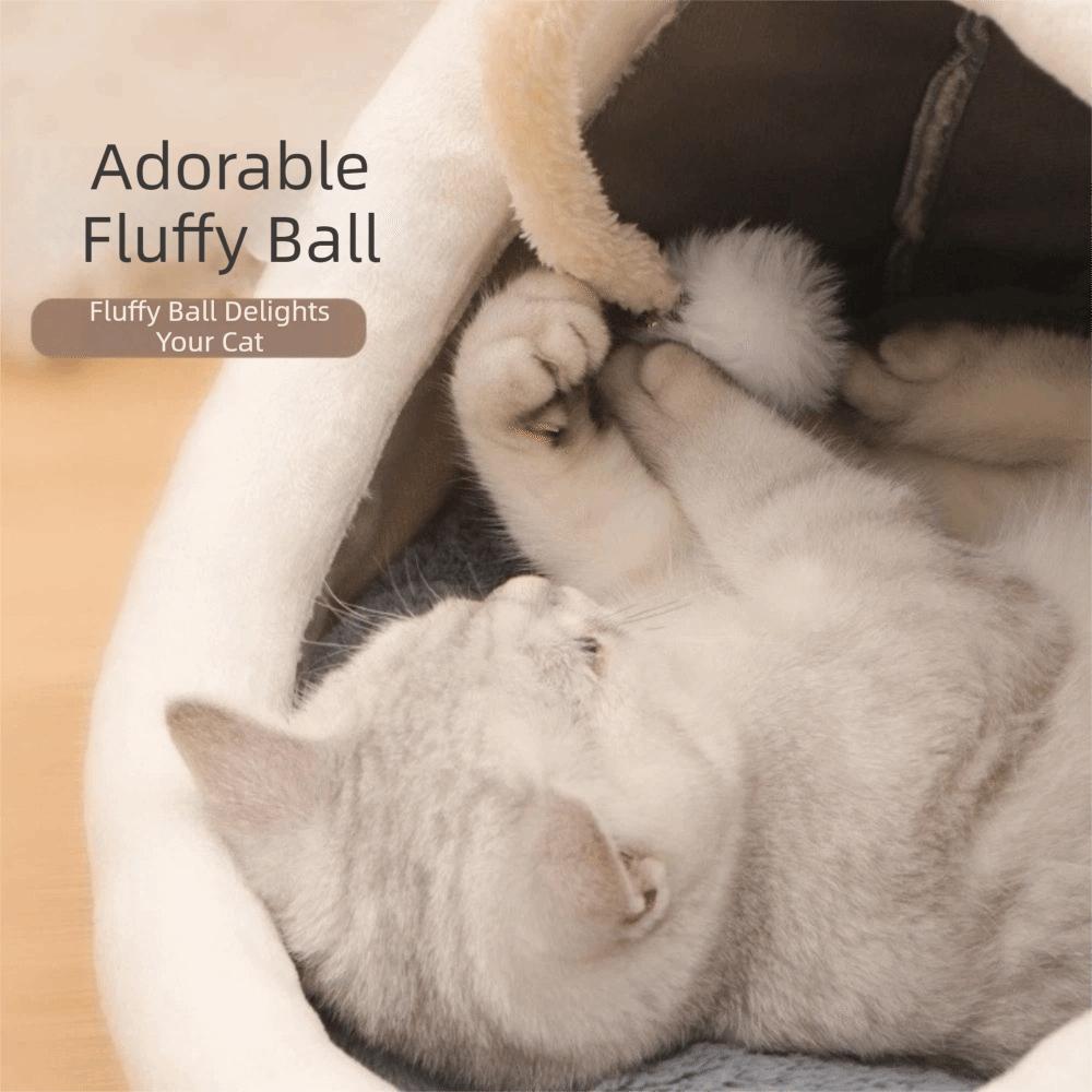 Теплая кровать для кошки в виде рыбы-фонаря, мультяжная пещера, кровати для кошек, милая кровать для сна питомца, четыре сезона