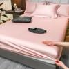 Cotton Fitted Sheet With Elastic Band Luxury Soft Mattress Covers Durable Skin-friendly Bedsheet Easy Care Bed Cover