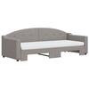 VidaXL Daybed with Trundle and Mattress Taupe 80x200 Cm Fabric 3197546
