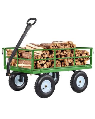 Steel Garden Cart, 544 Kg Heavy Duty Pullable Garden Wagon Yard Cart