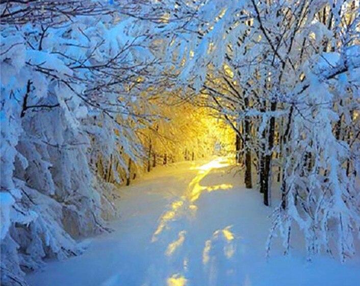 DIY 5D Diamond Painting House Diamond Embroidery Winter Snow Scenery Full Round Mosaic Resin Landscape Cross Stitch Kits