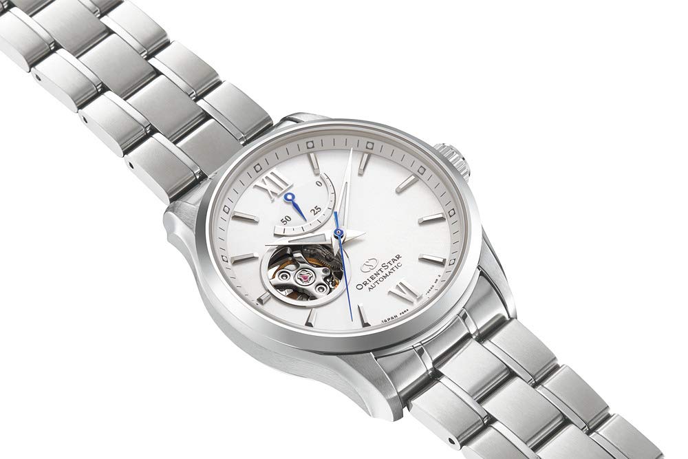 Orient Star Contemporary Автоматические часы с открытым сердцем, серебристый циферблат, сапфировое стекло RE-AT0003S