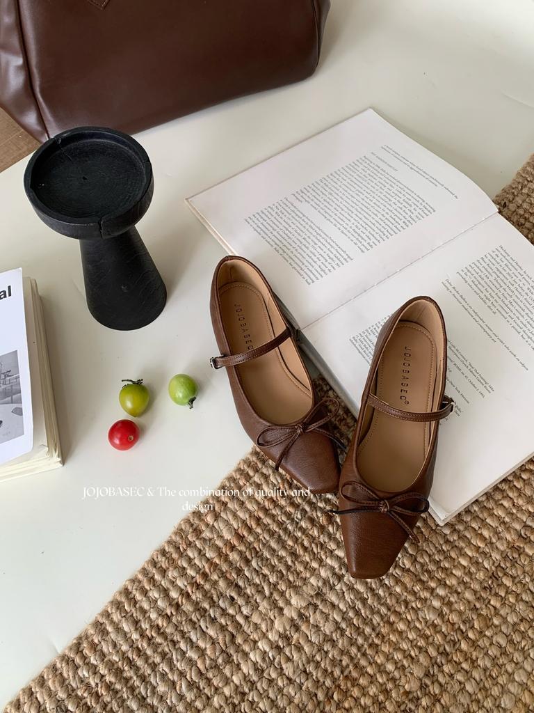 French Versatile Mary Jane Shoes Women's 2025 Autumn New Small Wedge Heel Single Shoes Bow Ballet Shoes