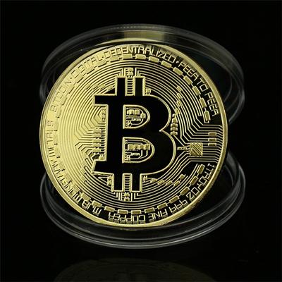 BITCoin Art Collection Позолоченные физические биткойны Биткойн BTC с футляром в подарок Физические металлические антикварные имитационные серебряные монеты