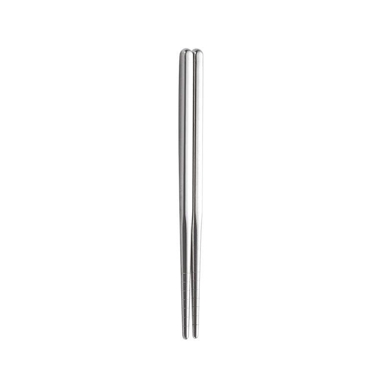 304 Stainless Steel Non-slip Children's Chopsticks - Round & Square, Portable Tableware for Home, Hotel, and Outdoor Use