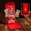 Слова благословения 3D Креативные красные конверты Красный счастливый мешок Китайский Новый год 3D Карман для денег 3D Подвижная бумага Праздник весны