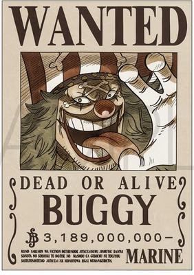 One Piece Плакат о розыске Багги 3,189 миллиарда Официальный плакат о розыске ВМФ Официальный мерч